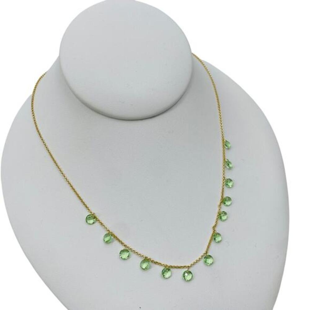 isabella M light‎ green dainty chain necklace